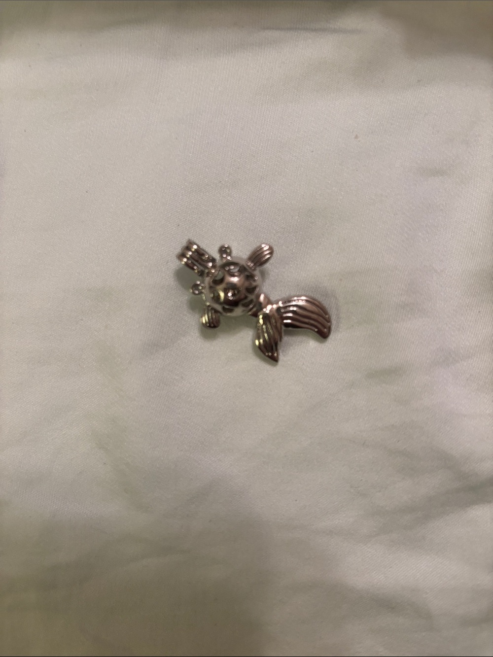Silver Tone Fish Charm Pendant